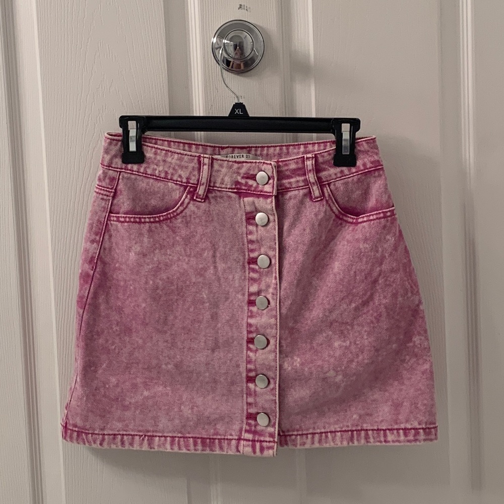 Pink jean skirt